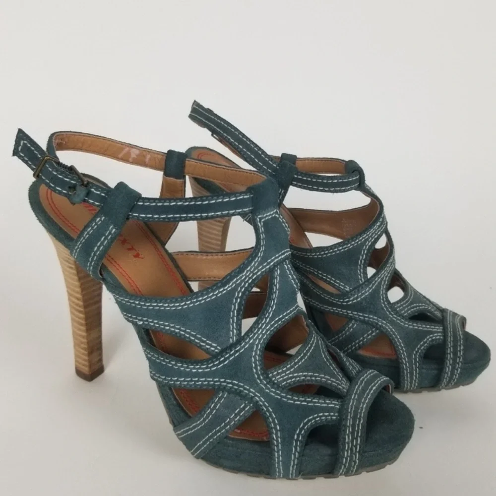 Miss Sixty Indigo Sky Leather Stappy Heels Sandals - Picture 2 of 5